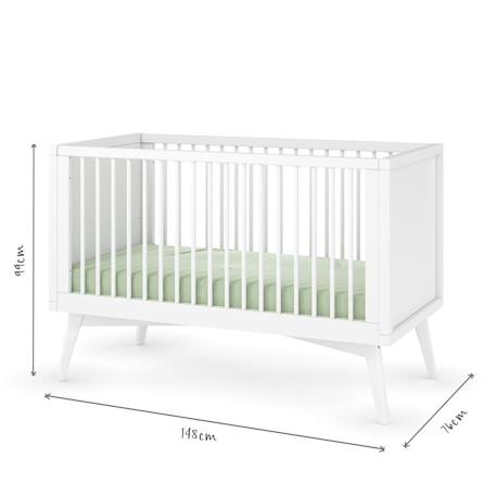 Lit bébé évolutif montessori bois massif marley Blanc+Bois 5 - vertbaudet enfant 