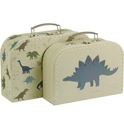 Chambre et rangement-Lot de 2 valisettes de rangement dinosaure