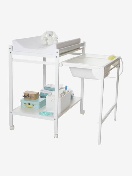 Table à langer avec baignoire intégrée MagicTub blanc+naturel/blanc 2 - vertbaudet enfant 