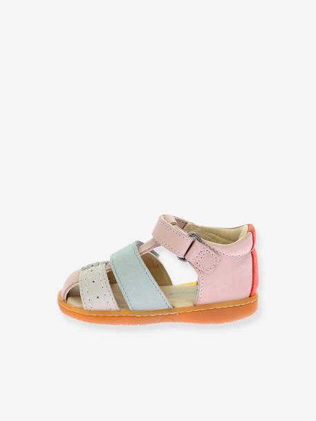 Sandales cuir bébé Bazar rose 3 - vertbaudet enfant 