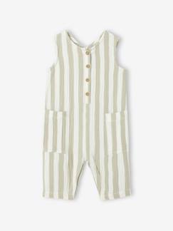 Combinaison bébé gaze de coton rayée  - vertbaudet enfant