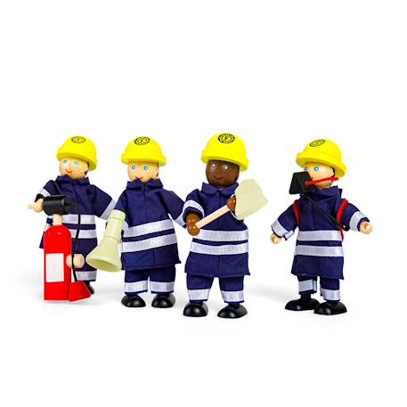 Figurines en bois pompiers Bleu 4 - vertbaudet enfant 