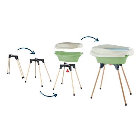 Pack plan à langer et baignoire vasco Blanc muguet+Bleu océan+Fleur bleue+Gris charme+Rose poudré+Vert céladon 30 - vertbaudet enfant 