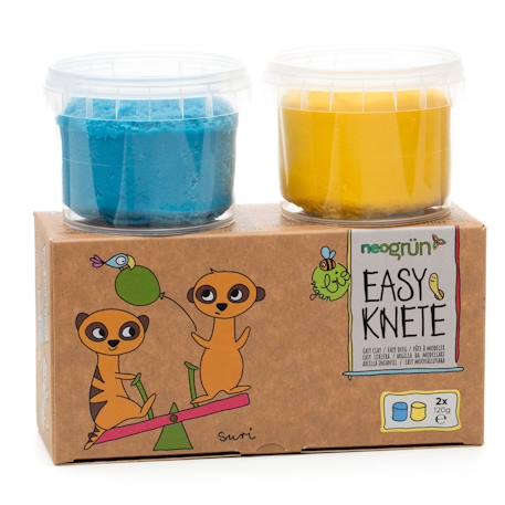 Set de pâte à modeler Bleu et jaune+Rose et vert 1 - vertbaudet enfant 