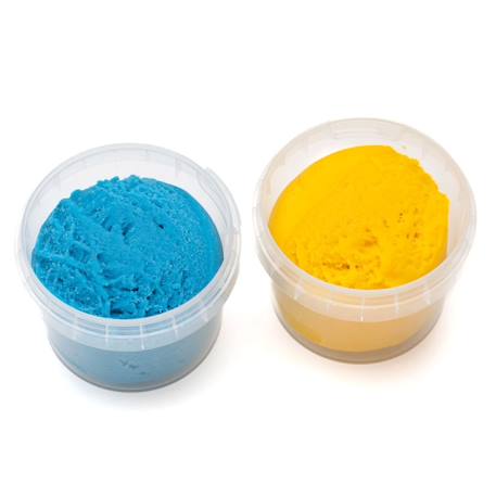 Set de pâte à modeler Bleu et jaune+Rose et vert 2 - vertbaudet enfant 