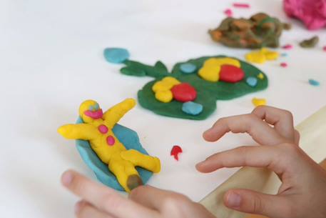 Set de pâte à modeler Bleu et jaune+Rose et vert 4 - vertbaudet enfant 