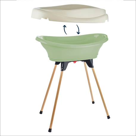 Pack plan à langer et baignoire vasco Blanc muguet+Bleu océan+Fleur bleue+Gris charme+Rose poudré+Vert céladon 27 - vertbaudet enfant 