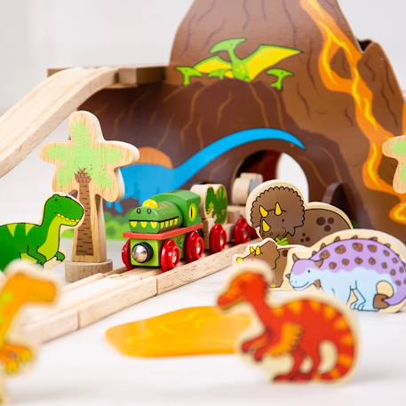 Circuit de train dinosaure Beige 3 - vertbaudet enfant 