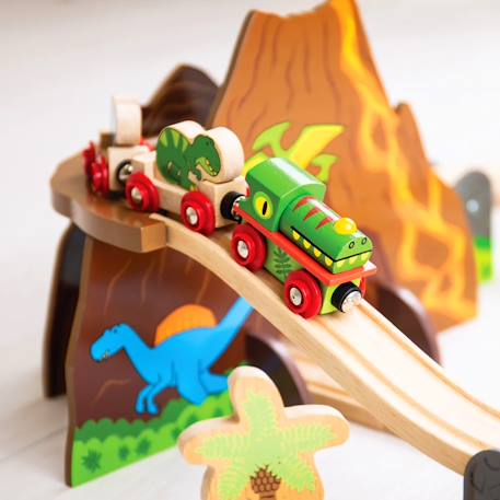 Circuit de train dinosaure Beige 5 - vertbaudet enfant 