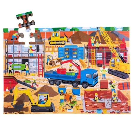 Puzzle géant chantier de construction Rouge 2 - vertbaudet enfant 