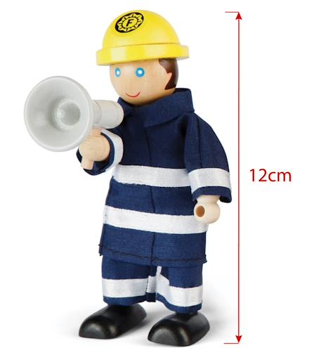 Figurines en bois pompiers Bleu 3 - vertbaudet enfant 