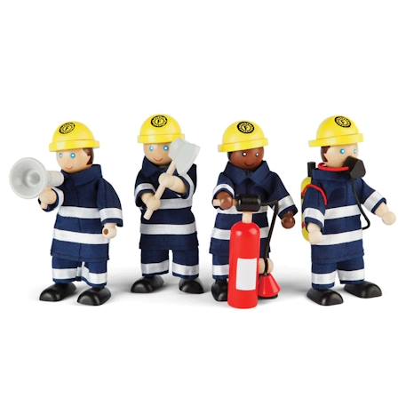 Figurines en bois pompiers Bleu 1 - vertbaudet enfant 