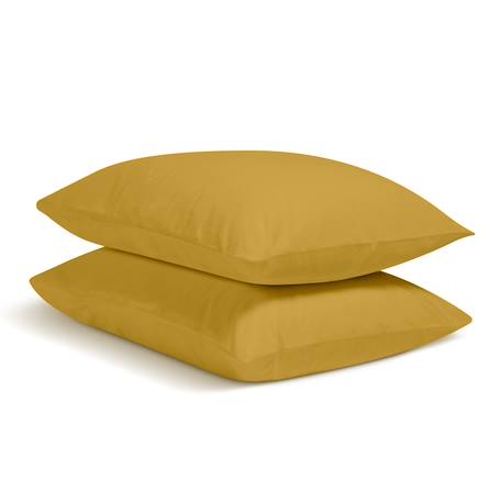Lot de 2 taies d'oreiller percale de coton Blanc+Gris clair+Kaki+Moutarde+Terracotta 15 - vertbaudet enfant 