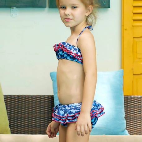 Maillot de bain 2 pièces   imprimé poissons koi   swan Poissons bleus 6 - vertbaudet enfant 