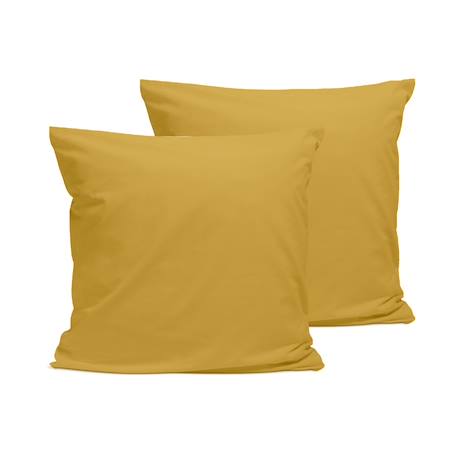 Lot de 2 taies d'oreiller percale de coton Blanc+Gris clair+Kaki+Moutarde+Terracotta 13 - vertbaudet enfant 