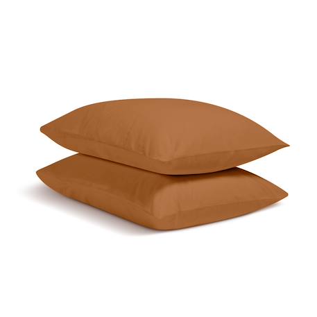 Lot de 2 taies d'oreiller percale de coton Blanc+Gris clair+Kaki+Moutarde+Terracotta 19 - vertbaudet enfant 