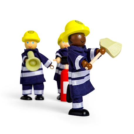 Figurines en bois pompiers Bleu 2 - vertbaudet enfant 