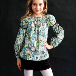 -Blouse intersaison fleurie   liberty   col smocks  chimene