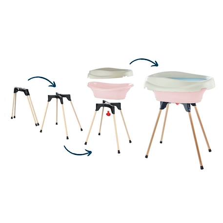 Pack plan à langer et baignoire vasco Blanc muguet+Bleu océan+Fleur bleue+Gris charme+Rose poudré+Vert céladon 25 - vertbaudet enfant 