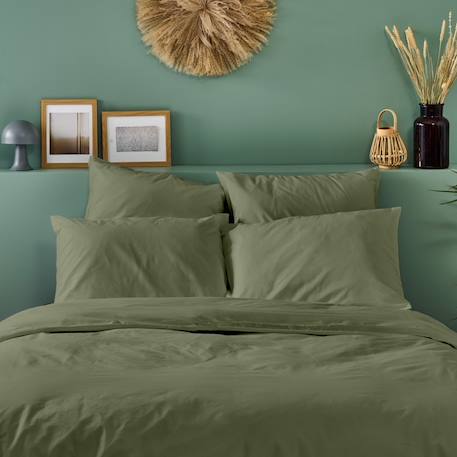 Lot de 2 taies d'oreiller percale de coton Blanc+Gris clair+Kaki+Moutarde+Terracotta 10 - vertbaudet enfant 
