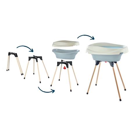 Pack plan à langer et baignoire vasco Blanc muguet+Bleu océan+Fleur bleue+Gris charme+Rose poudré+Vert céladon 20 - vertbaudet enfant 