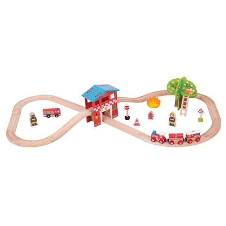 Circuit de train caserne de pompiers Rouge 1 - vertbaudet enfant 