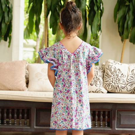 Robe  été   ample  butterfly Bleu marine+Jaune bleu+Rose bleu pastel+Violette bleu 24 - vertbaudet enfant 