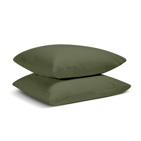 Lot de 2 taies d'oreiller percale de coton Blanc+Gris clair+Kaki+Moutarde+Terracotta 11 - vertbaudet enfant 