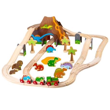 Circuit de train dinosaure Beige 1 - vertbaudet enfant 