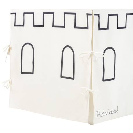 Cabane de table château noir et beige (90 x 200 cm) Ecru, noir+Ecru, orange 5 - vertbaudet enfant 
