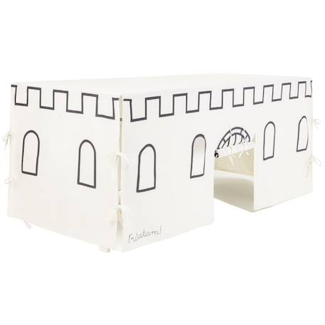Cabane de table château noir et beige (90 x 200 cm) Ecru, noir+Ecru, orange 2 - vertbaudet enfant 