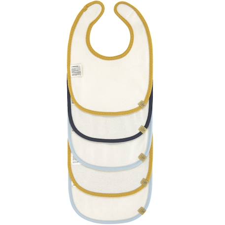 Lot de 5 bavoirs en éponge imperméable Bleu+Jaune/bleu+Rose 8 - vertbaudet enfant 