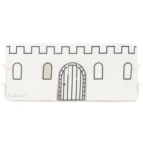 Cabane de table château noir et beige (90 x 200 cm) Ecru, noir+Ecru, orange 3 - vertbaudet enfant 