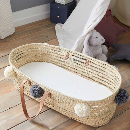 Matelas de couffin bamboo | forme ovale Blanc 3 - vertbaudet enfant 