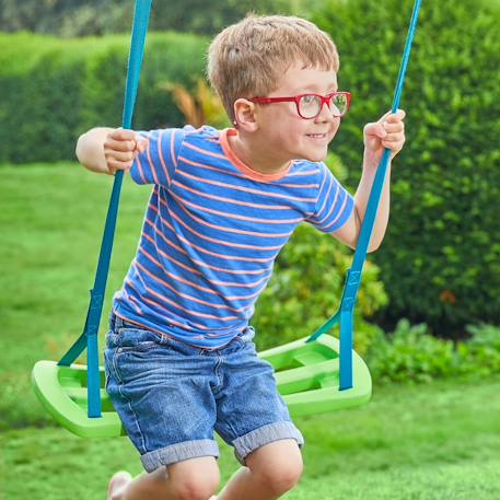 Balançoire 3 en 1 pour portique  plastique h190-250cm Bleu - vert 5 - vertbaudet enfant 