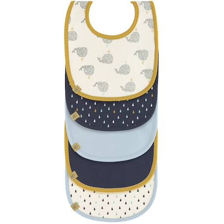 Lot de 5 bavoirs en éponge imperméable Bleu+Jaune/bleu+Rose 7 - vertbaudet enfant 
