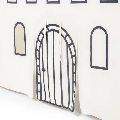 Cabane de table château noir et beige (90 x 200 cm) Ecru, noir+Ecru, orange 4 - vertbaudet enfant 