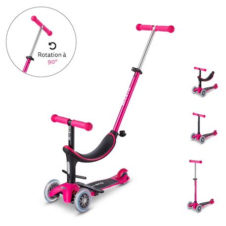 Trottinette évolutive mini micro 3en1 révolution Rose framboise 1 - vertbaudet enfant 