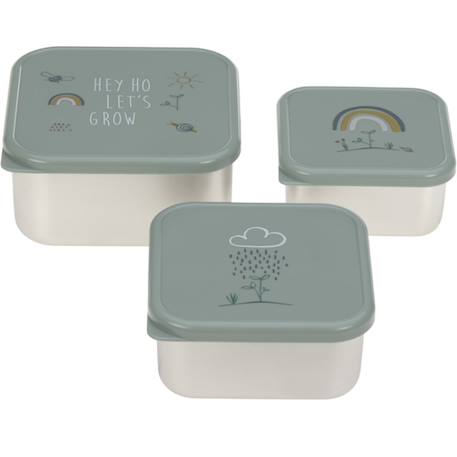 Lot de 3 boites gigognes en inox garden explorer Bleu, gris+Lilas, rouge+Vert 10 - vertbaudet enfant 
