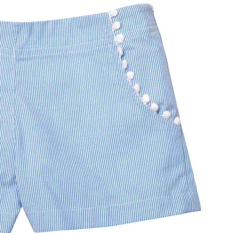 Short  à rayures  et  à pompons  angie Bleu blanc 2 - vertbaudet enfant 