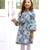 Robe  fleurie   à manches longues et col smocks  chimene Beige marron+Bleu lilas+Bleu roi+Orange vert 7 - vertbaudet enfant 