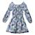 Robe  fleurie   à manches longues et col smocks  chimene Beige marron+Bleu lilas+Bleu roi+Orange vert 10 - vertbaudet enfant 
