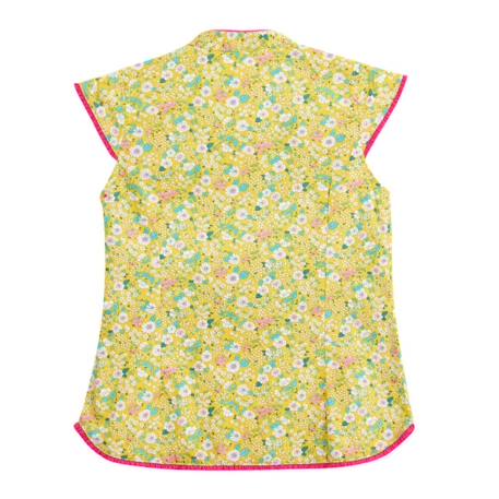 Blouse  chinoise liberty  à col mao  annam Jaune rose 4 - vertbaudet enfant 