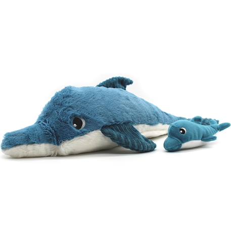 Peluche tofou le dauphin maman et bébé Bleu, noir, blanc 1 - vertbaudet enfant 