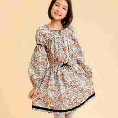 Robe  fleurie   à manches longues et col smocks  chimene  - vertbaudet enfant