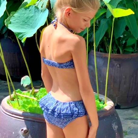 Maillot de bain 2 pièces   imprimé cachemire  swan Bleu blanc 2 - vertbaudet enfant 