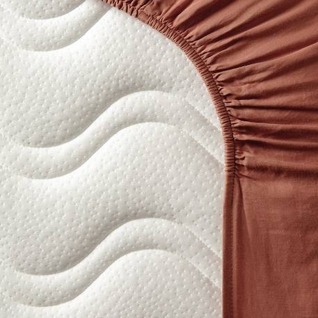 Drap housse bébé pur coton bio Blanc+Bleu nuit+Ecru+Eucalyptus+Terracotta 19 - vertbaudet enfant 