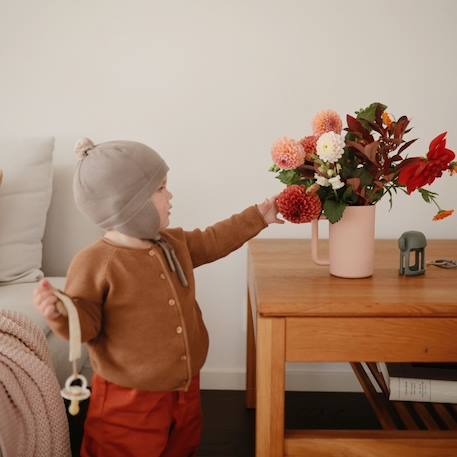 Lot de 2 attaches-sucettes en lin olive-sand Rose, écru+Vert, écru 7 - vertbaudet enfant 