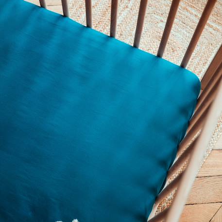 Drap housse bébé pur coton bio Blanc+Bleu nuit+Ecru+Eucalyptus+Terracotta 5 - vertbaudet enfant 