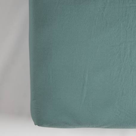 Drap housse bébé pur coton bio Blanc+Bleu nuit+Ecru+Eucalyptus+Terracotta 14 - vertbaudet enfant 